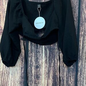SHEIN Black Cropped Cardigan